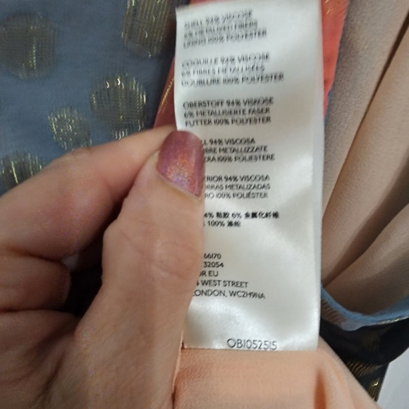 EUC Anthropologie | Maeve Ruffle Detail Fantasia Metallic Clip Dot Blouse - Picture 14 of 14